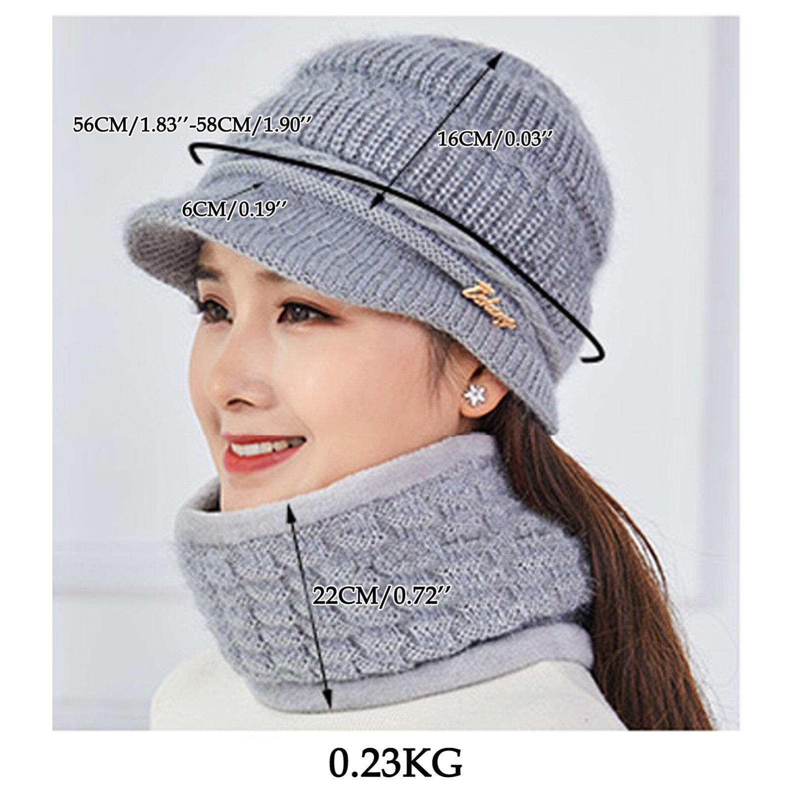Hiver aîné femme chapeau moyen âge dame laine tricoté grand-mère casquette Gorras rayures mère chapeau écharpe cagoule Beanie
