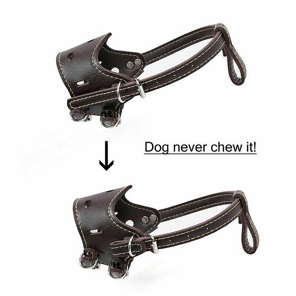 Hund Anti-Borke Biss hund Ausbildung ausrügestochen Maulkorb Maske Weiches Leder Einstellbare Haustier Hund Maulkörbe XS-XL COSP4g120
