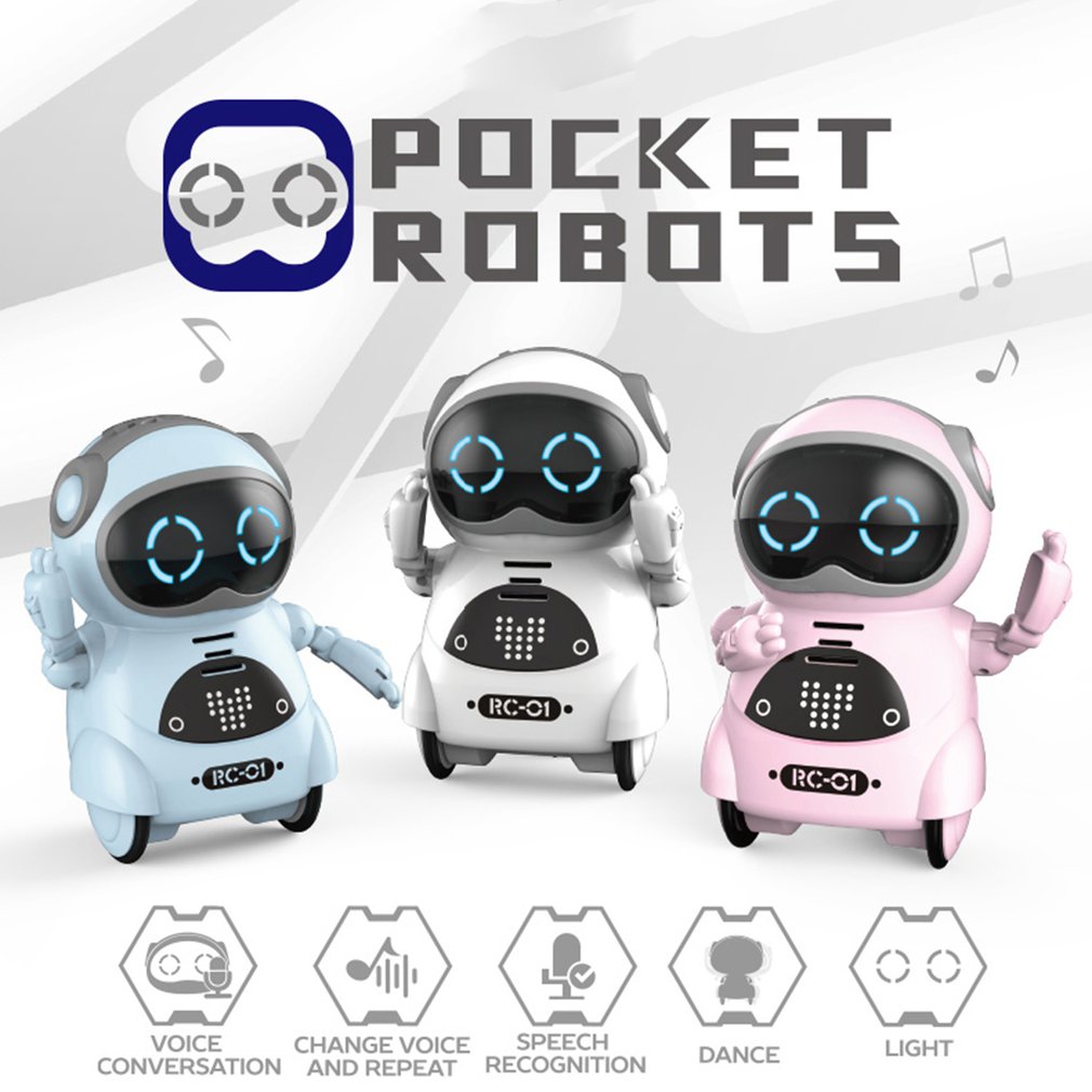 Intelligente Mini Pocket Robot Lopen Muziek Dans Licht Spraakherkenning Gesprek Herhalen Smart Kids Speelgoed Interactieve