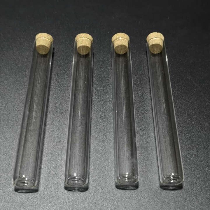Tuuters 25 Pcs Tube En Verre Avec Bouchon En Liège Naturel (200 X 20 Mm), Tubes à Essai, éprouvettes De Laboratoire
