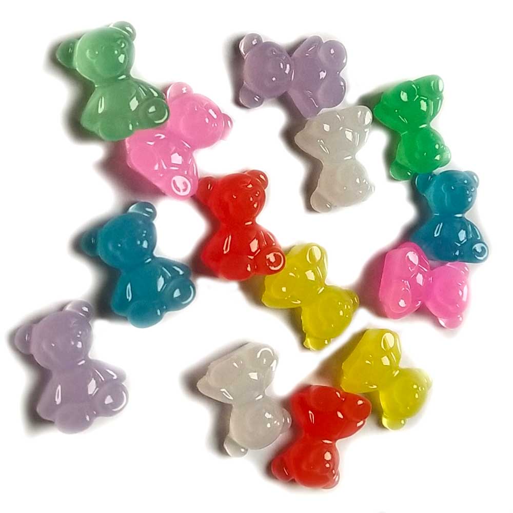 10/100Pcs Novelty Kleurrijke Gummy Bear Cabochon R... – Grandado