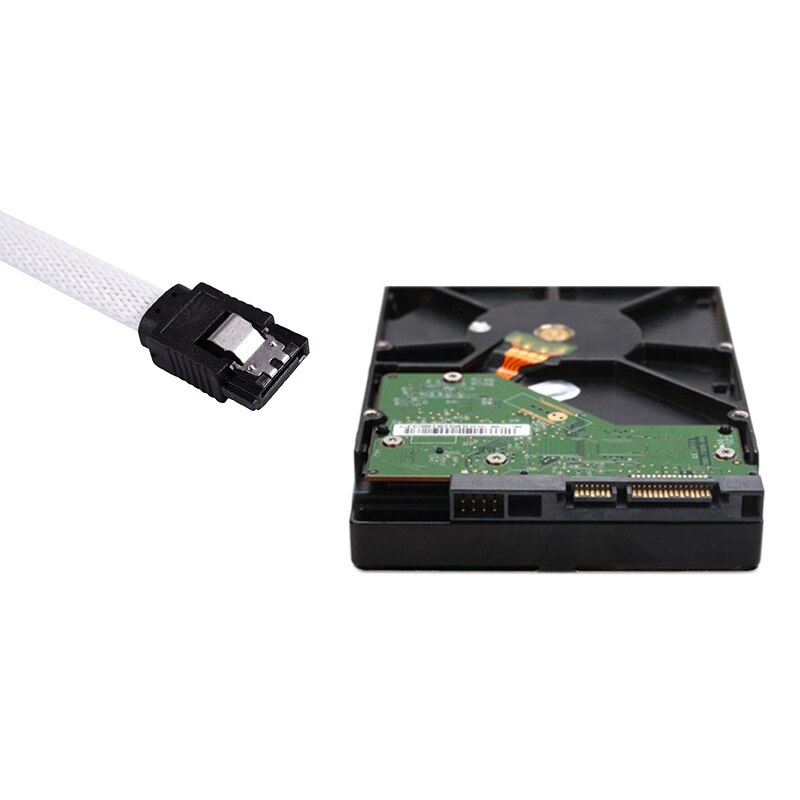2X 50CM SATA 3.0 III SATA3 7pin Data Cable 6Gb/s SSD Cables HDD Hard Disk Data Cord (White)