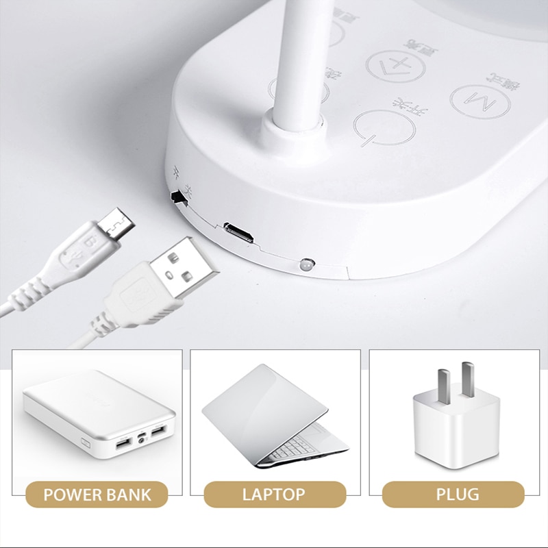 Innovative Dual Lamp USB Charging 5 Stops Cold/Warm Light Table Lamp Desk Table Light Led Desk Lamps Flexo Flexible Lamp