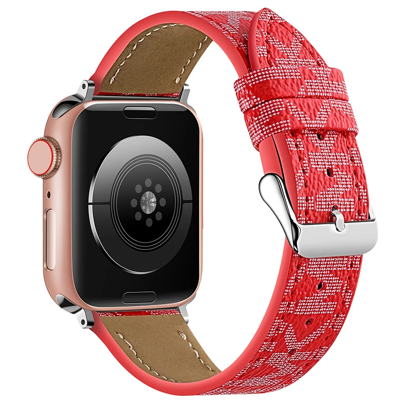 Luksusurremme kompatibel med apple watch band 38mm 40mm 41mm 42mm 44mm 45mm,  retro læderrem classic ban: Xs / Sandrosa