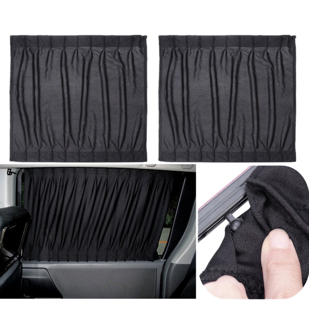 2 Stuks Auto Gordijn Zwart Gordijn Uv-bescherming Gordijn Voor Auto