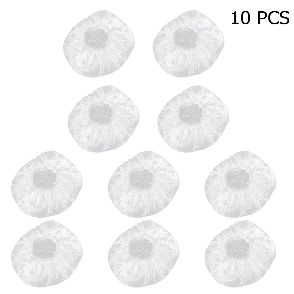 10pcs Disposable Shower Caps Beauty Salon Cap Protection Mushroom Cap Pleated Anti Dust Clear Hat Spa Salon Accessories