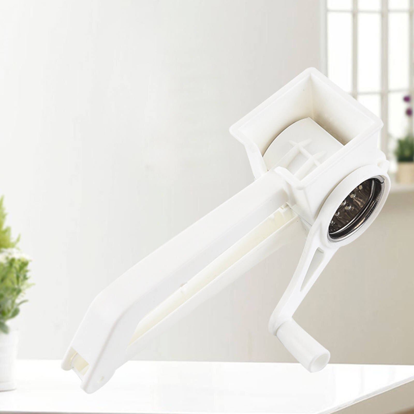 Cooking Tool Hand Held Rotary Cheese Grater Slicer Stainless Steel
