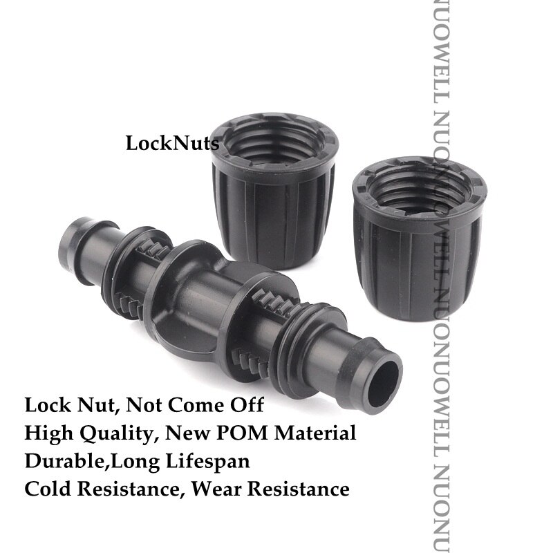 2 stuks 16mm irrigatie pe buisconnectoren borgmoeren tuinwaterconnector landbouwbewateringsbuis slangkoppelingen buisverbindingen