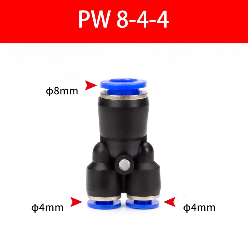 Pipe Fittings Plastic Pneumatic Connector Fitting Quick Push For Air Water Connecting PY PW Connect 4 6mm 8mm 10mm 12mm Y Shape: WHITE