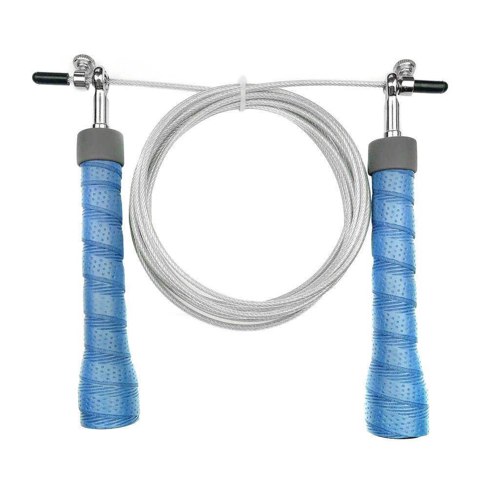 Cuerdas de salto de Fitness 3M con mango de PU, ajustador de soga de velocidad rápida, equipo para Crossfit de gimnasio, equipo para ejercicios y Deportes: Blue