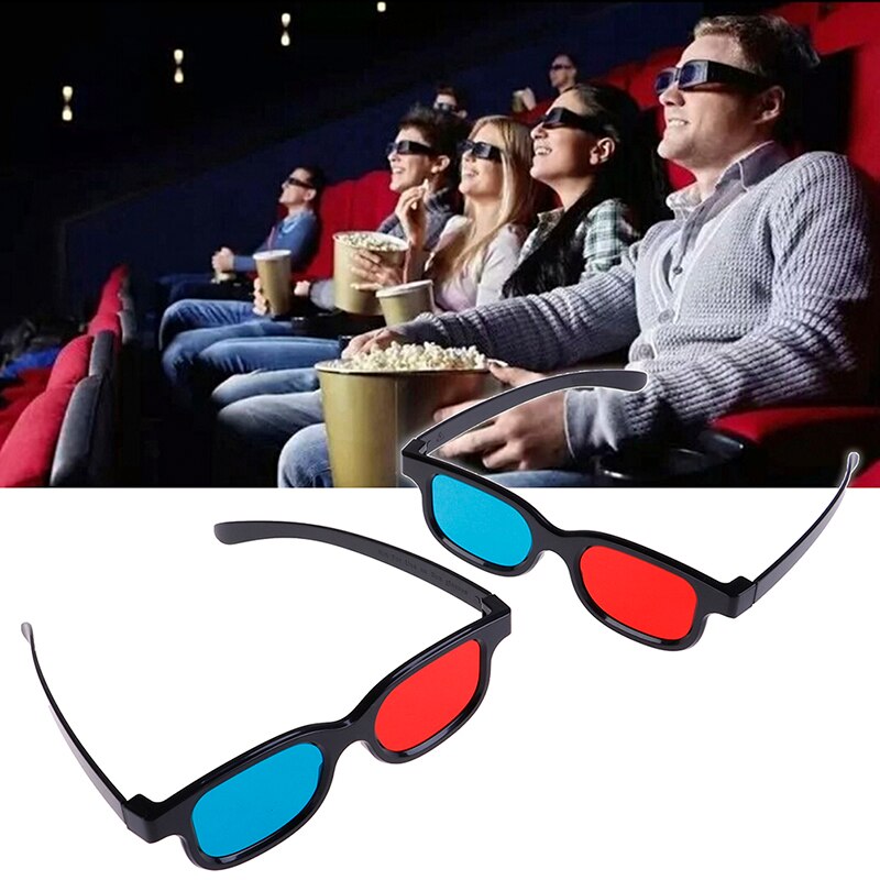 Gafas 3d universales rojas y azules para juegos de películas, anaglyph dimensionales