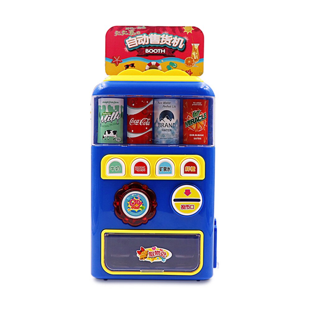 Enfants boisson distributeur automatique jouet Simulation supermarché caisse enregistreuse Preten jouer jouet monnayeur distributeur automatique enfants: Blue