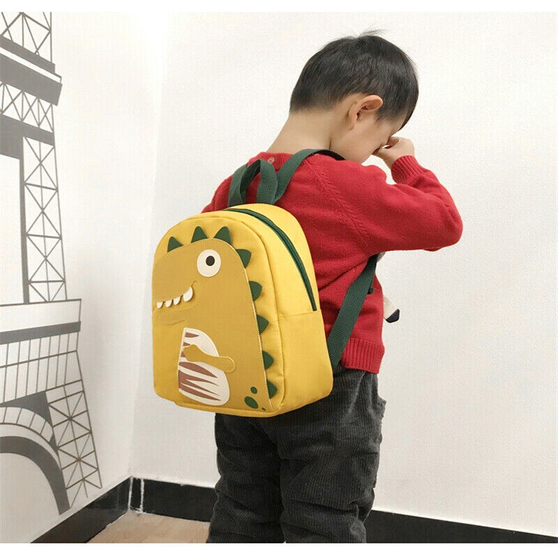 Mochila de dinosaurio de dibujos animados para niños y niñas, morral escolar