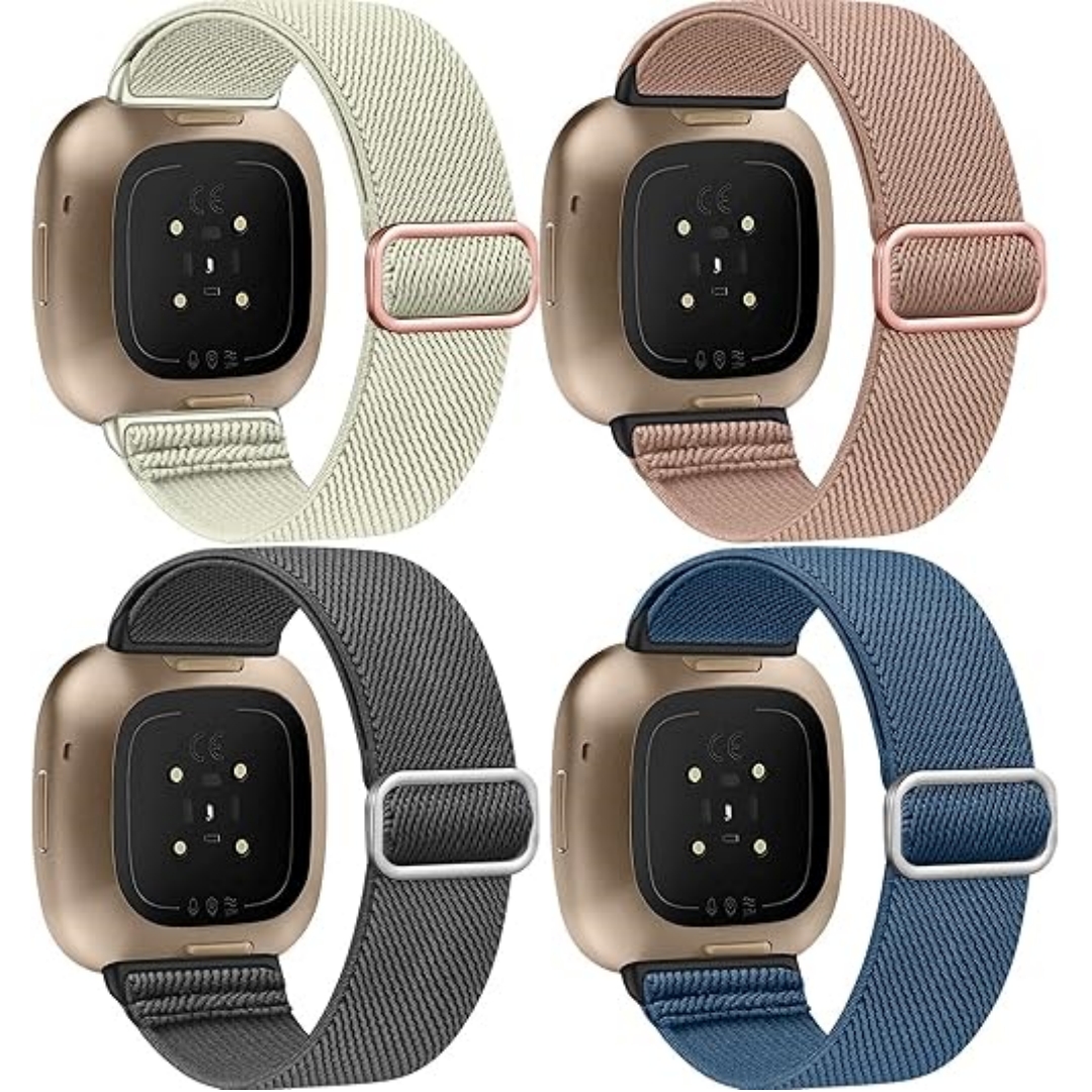 Paski fitbit versa 3/4 i sens /2 – elastyczne paski sportowe, męskie/damskie: khaki