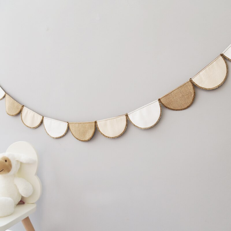 Scandinavische hangende decoratie, katoenen linnen tipi, vlaggenlijn, babykamerdecoratie, tentwanddecoratie