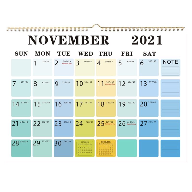 12 Monthly Wall Calendar with Thick Paper, 15.1inch x 11.6 inch, Twin-Wire Binding + Hanging Hook Colorful Lump