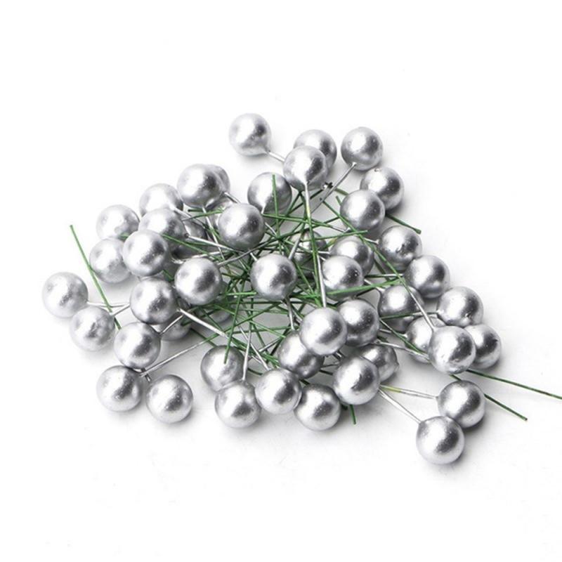 Artificial Holly Berry Branch Spray - Silk & Foam - Wedding & Christmas Decor