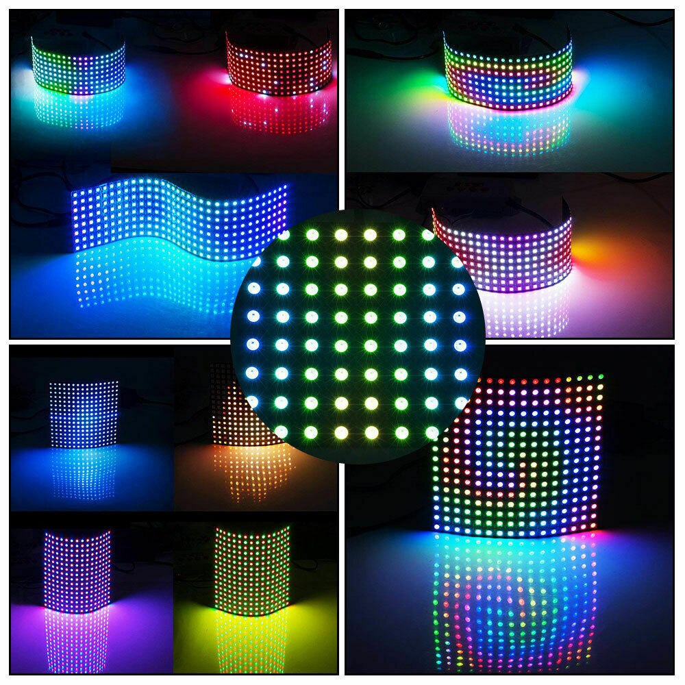 Matrix Led Pixel Module Licht 8*8 16*16 8*32 Pixels WS2812B WS2812 Digitale Flexibele Panel individueel Adresseerbare 5050 Rgb 5V