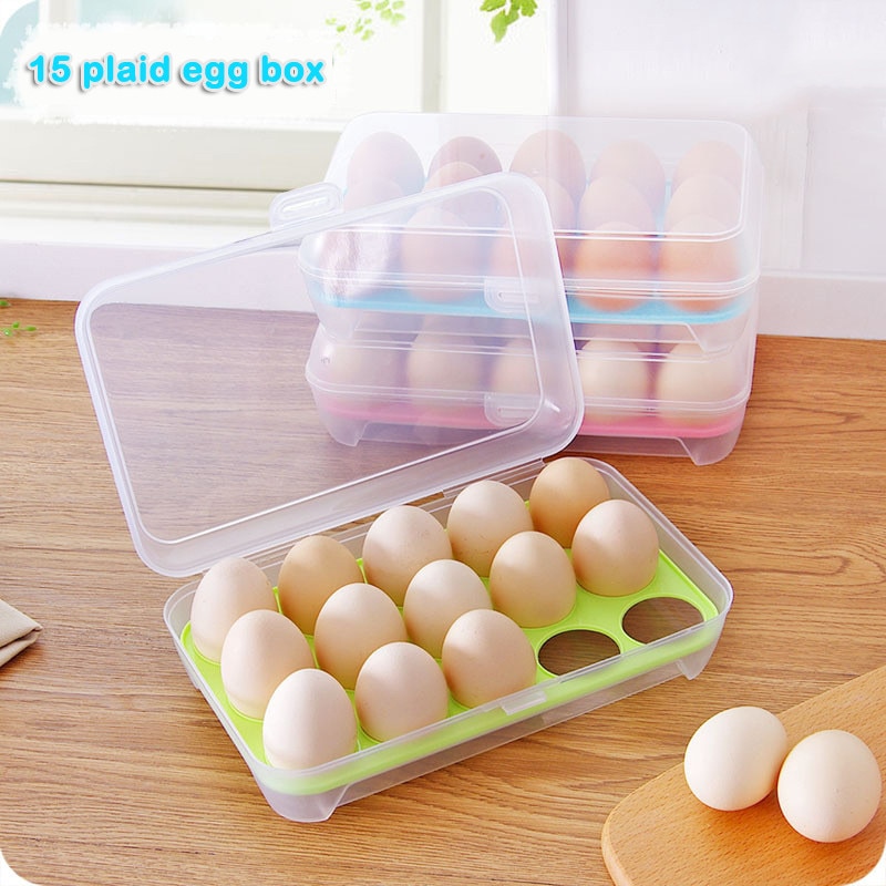 15 Eggs Holder Food Storage Case Home Kitchen Simple Multipurpose Egg ...