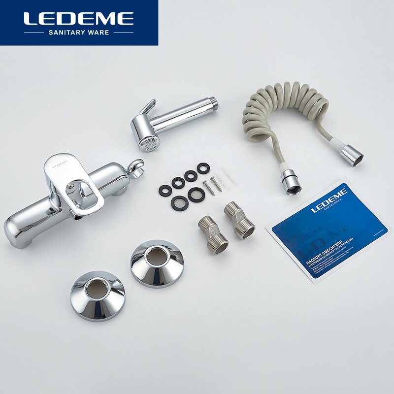 LEDEME Bidet Faucets Bathroom Tap Bidet Toilet Sprayer Bidet Washer Mixer Shower Bidet Double Switch and Cold Water L5249