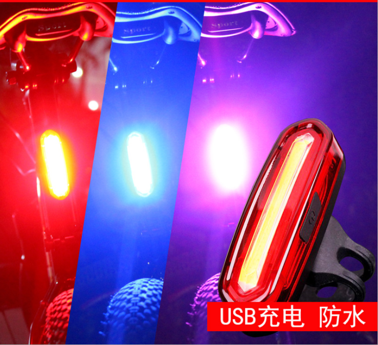 120Lumen Fiets Achterlicht Usb Oplaadbare Fietsen Led Achterlicht Waterdichte Mtb Racefiets Achterlicht Knippert Voor Fiets: Red Blue Pink