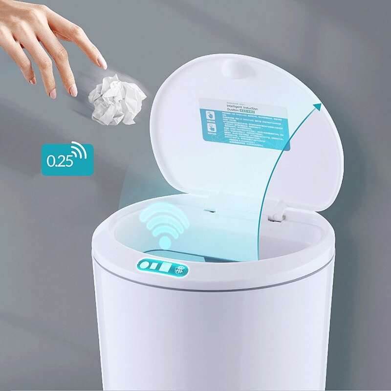 3/5L Smart Trash Cans Intelligent Desktop Waste Bin Automatic Touchless Trash Bin Infrared Motion Sensor Garbage Bucket Dustbin