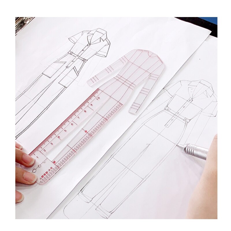 Drawing Ruler Figure Drawing Template Body Model Clothing Style For Art Sketch Line Female School Students