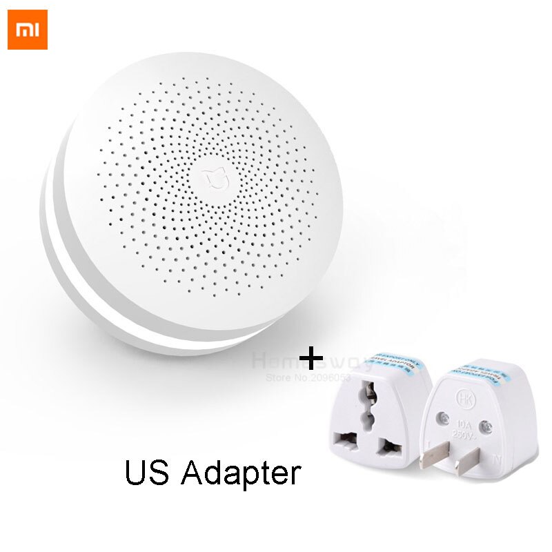 Original Xiaomi Smart Home Gateway Multi-functional Upgraded Smart Temperature and Humidity Sensor WiFi Remote Control by Mi APP: Gateway US Adapter