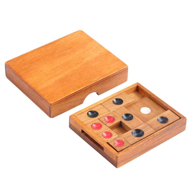 Classical Wooden Slide Escape Puzzle Brain Teaser Chinese Huarong Sliding-Puzzle Kids Intelligence Educational Development Toy
