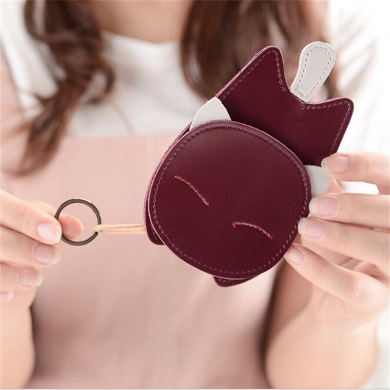 3 kolor kot kreskówkowy etui na klucze kobiety brelok organizator torba kobieta klucz samochodowy dziewczyna gospodyni dobrej jakości brelok przypadku: wino czerwony