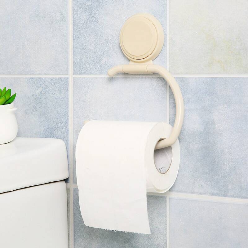 Toiletpapierhouders voor in de badkamer, hangende houder, organizer, handdoekhouder, opbergplank voor badpapier, zuignap, wandmontage