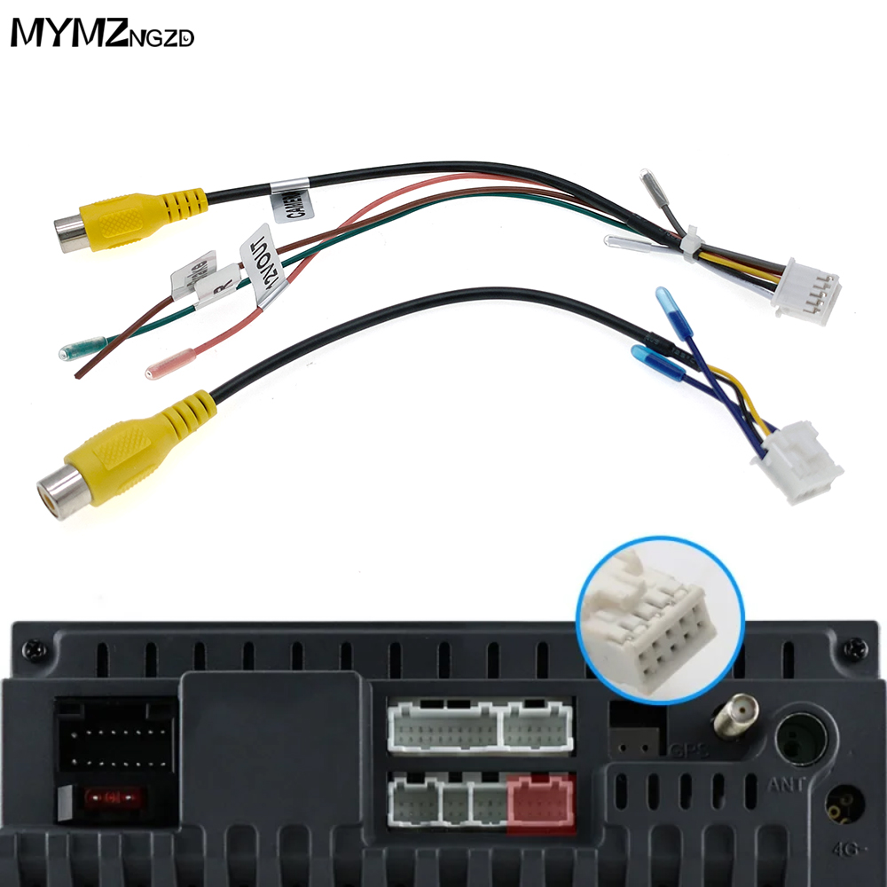 10 Pin RCA Camera Video Input Reversing Parking Cable Adapter Wiring Connector Android Radio