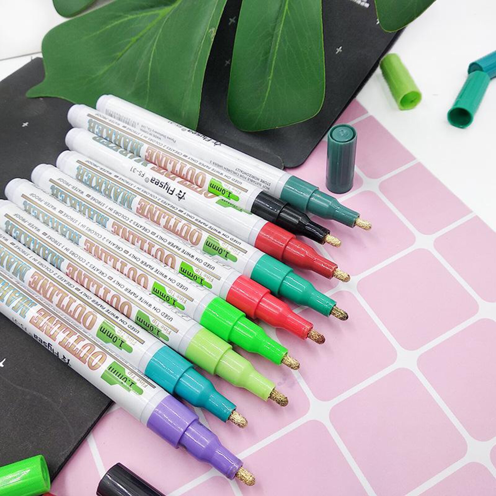 12/18pcs Acrylic Paint Pens Sets Fine Art Marker Metal Glass Rock Waterproof