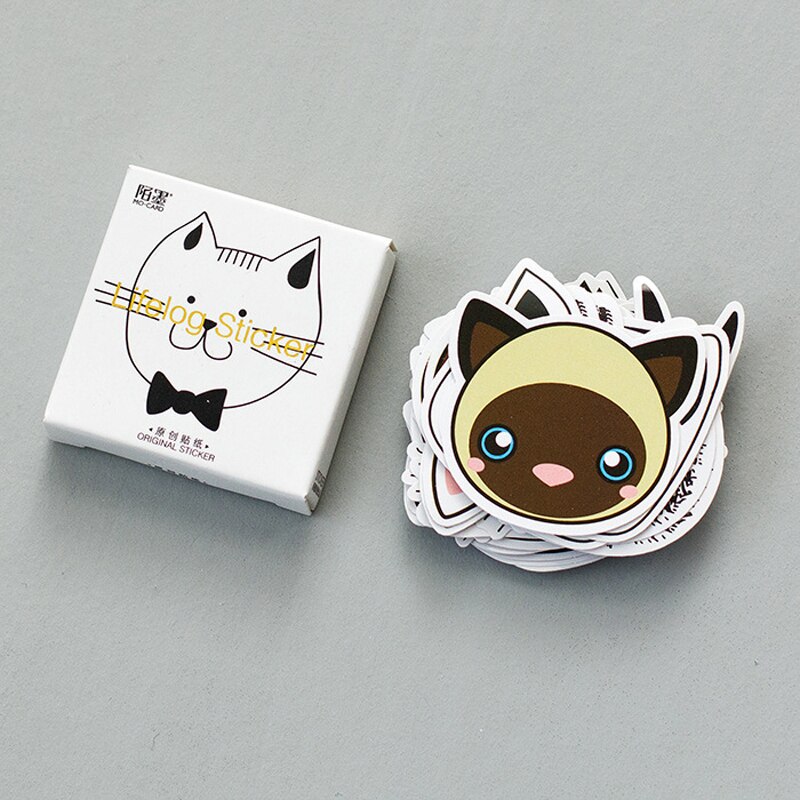 many cute black and white cat PVC stickers photo album decorative Sealing sticker pet DIY mixed Styling