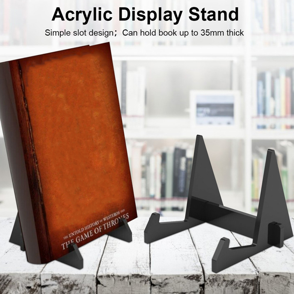 Acrylic Book Display Stand Retail Book Holder Cookbook Rock for Office Hold up to 35mm Think Books