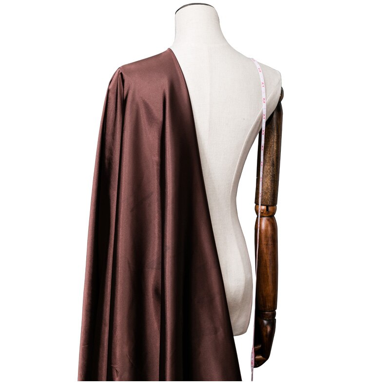 Tela satinada brillante para costura, tejido de poliéster de buena Spandex, Color sólido para coser vestidos de novia, ropa de , 50x125cm, TJ018