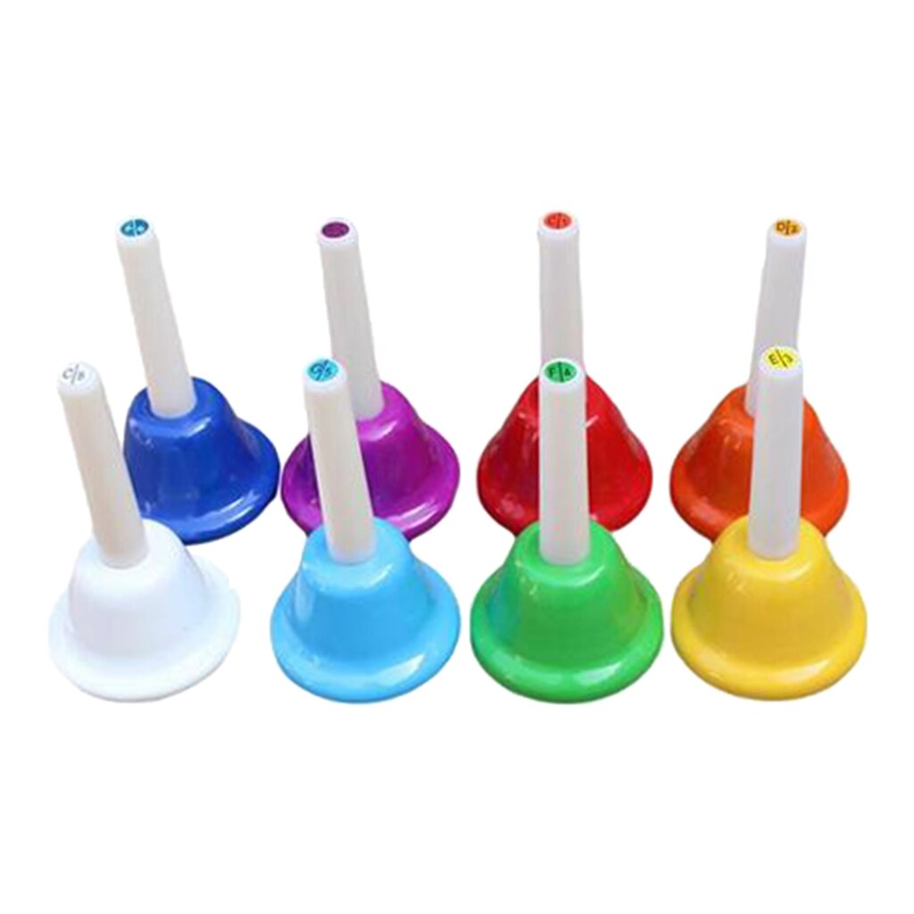 8-Note Hand Bells Set,Hand Percussion Musical Educational Instrument Toy for Kids