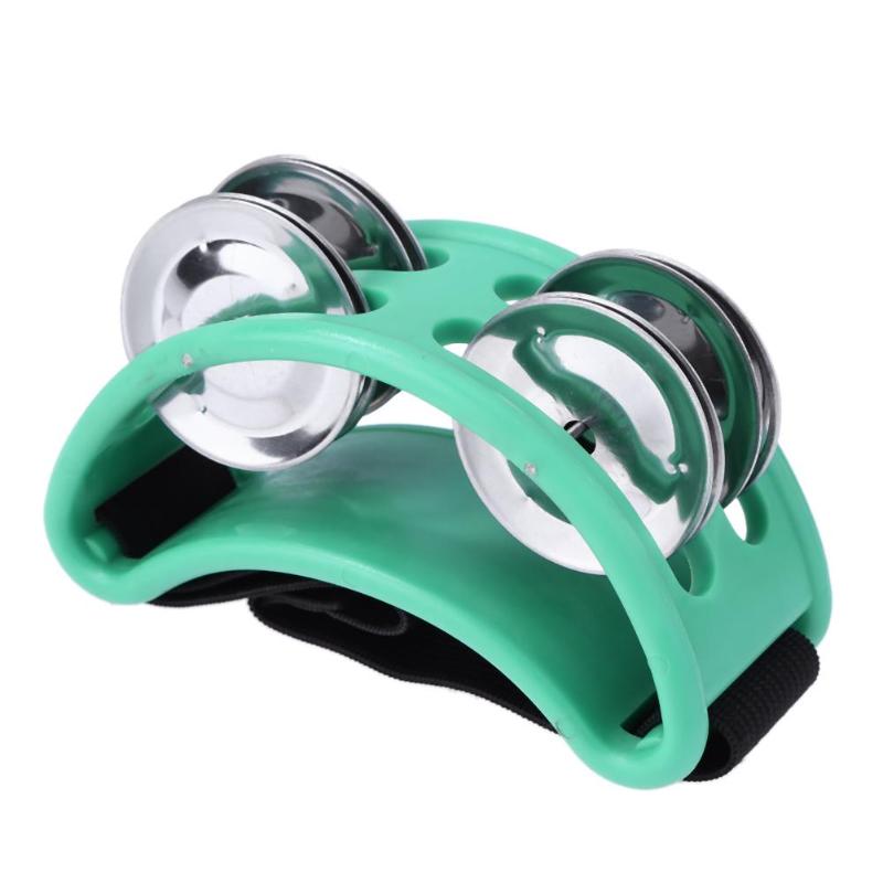 Cajon Box Drum Companion Hand Foot Jingle Tambourine Percussion Instruments Accessory Hand Foot Davul Tambourine Drum: Green