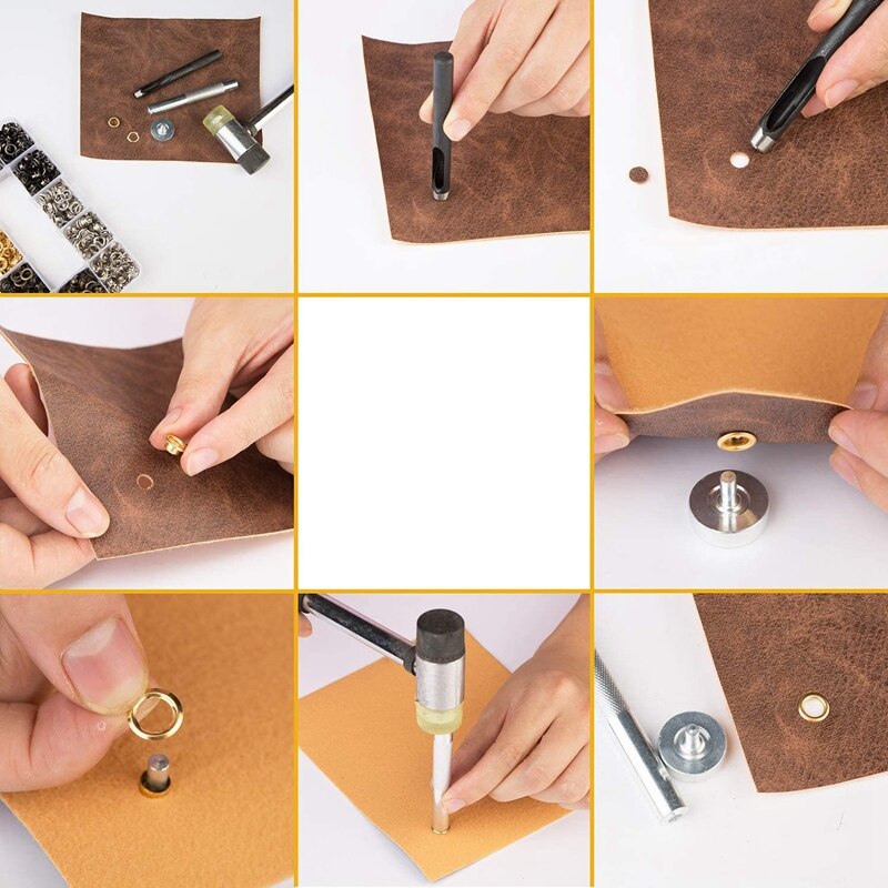 Grommets Eyelets Grommets Kit 400 Sets, Eyelets with 3 Installation Tools for Craft Making,Repair and Decoration.