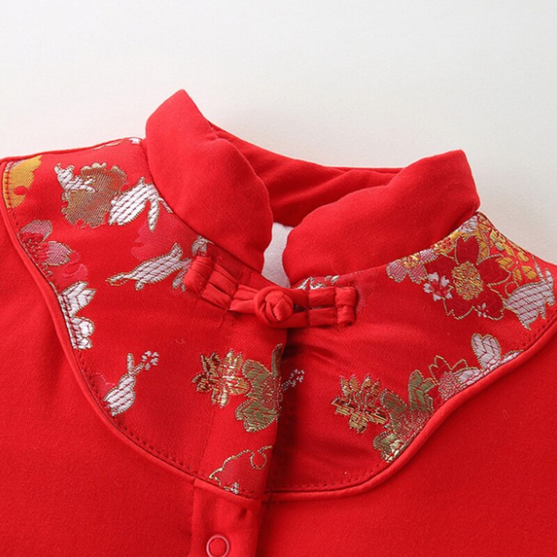 Chinese Stijl Van Kids 'Kleding Winter Baby Jongens En Meisjes Jumpsuit Gelukkig Nieuwjaar