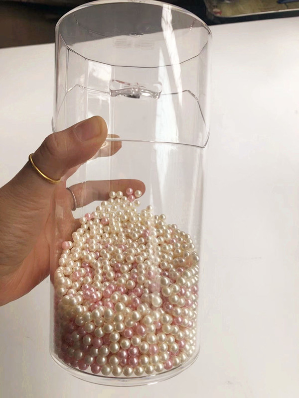 Klar makeup børster holder rund gennemsigtig plastik tom penholder makeup børste organizer kosmetik beholder: 2
