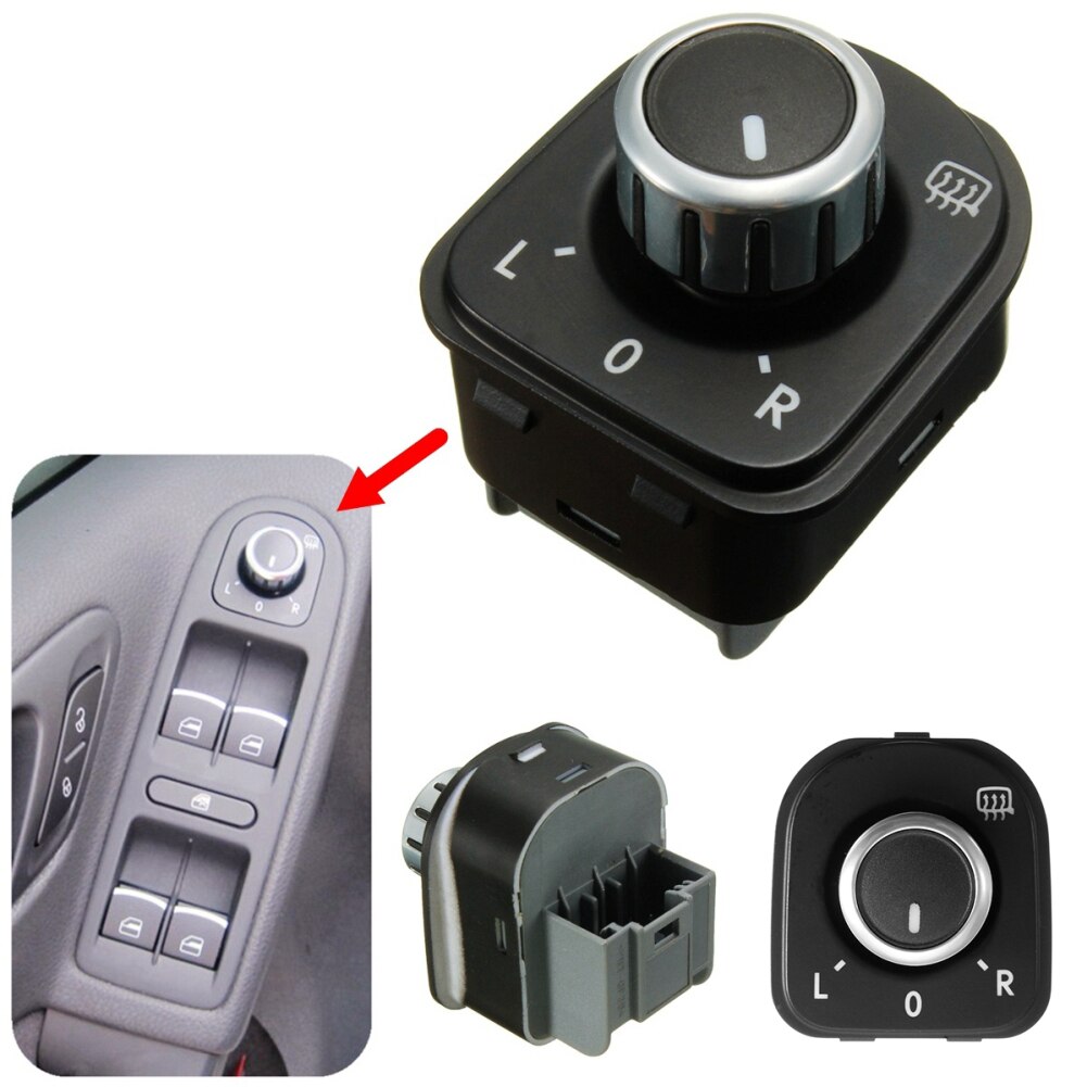 Bil sidespejl justeringsknap switch til vw golf gti  mk5 mk6 passat  b6 3c kanin interruptor universal bil tilbehør