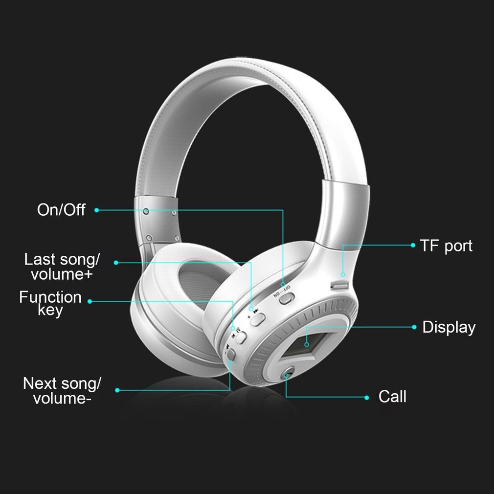 B19 Hoofdtelefoon Lcd-scherm Draadloze Stereo Headsets Hoofdtelefoon Met Microfoon Micro-Sd Card Slot Fm Radio Voor Telefoon & pc