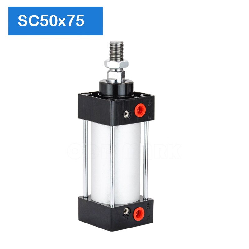 Sc50 x 75 50mm reikäinen 75mm- tahti standardi teleskooppinen pneumaattinen toimilaite männän tiiviste spesifikaatio isku pneumaattinen sylinteri