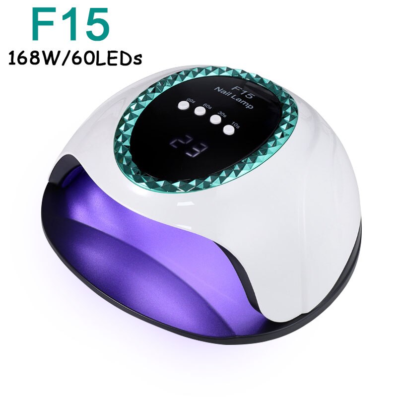 Nail Drogen Lamp 168W Led Lamp Voor Manicure 60Pcs Leds Uv Lamp Voor Cure Gel Polish Professionele auto Sensor Nail Salon Gereedschap: F15-Malachite Green