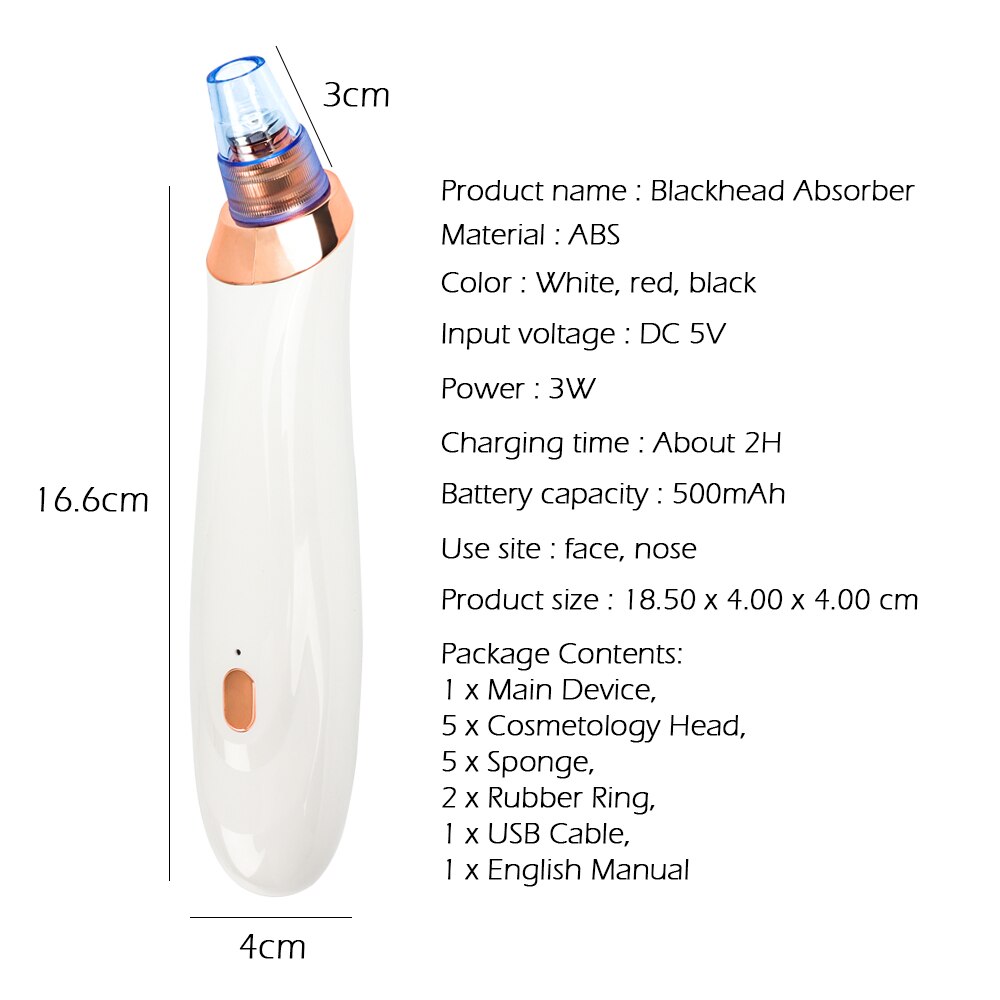 Blackhead Remover Electric Face Acne Black Dot Pimple Microcrystalline Blackhead Vacuum Cleaner Pore Blackhead Skin Care Tools