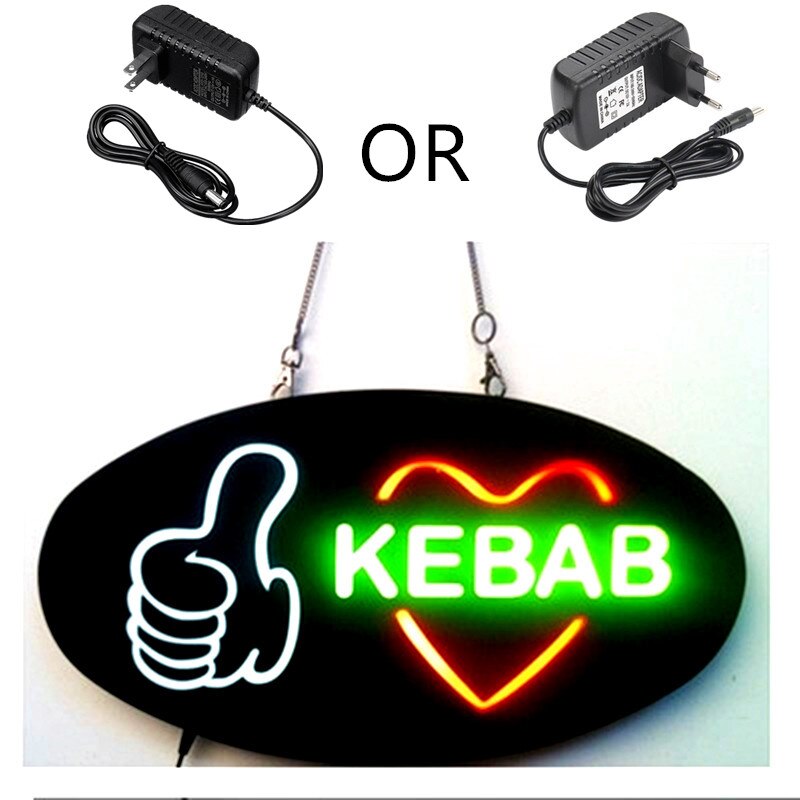 LED kebab open neon signboard, LED electrical display board pub restaurant window wall display light box decoration