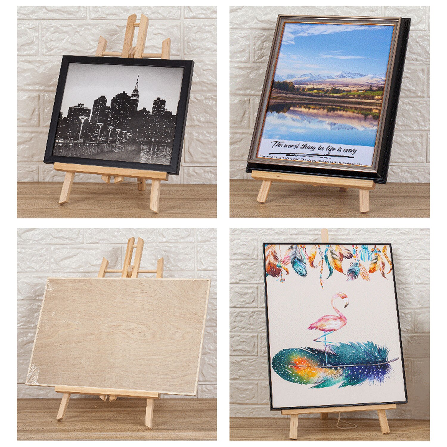 Træ staffeli hyldeholder stativ til kunstner maleri skitsering gør-det-selv kunst fotokort, der viser maleri forsyninger 40cm