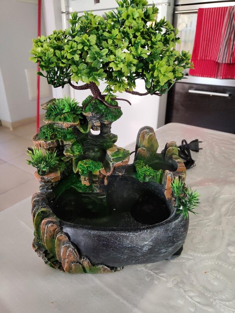 Creatieve Indoor Simulatie Hars Rotstuin Waterlandschap Feng Shui Fontein Home Office Desktop Spray Vochtige Decoratie Ambachten: No Nebulizer