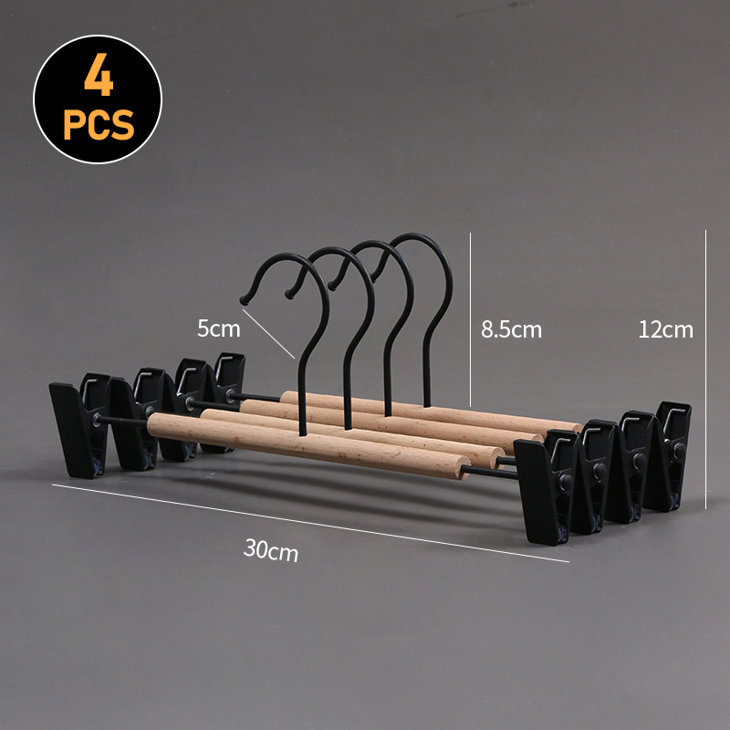 3 stuks Retro Metaal Houten Hanger Garderobe Brede Schouder Antislip Kleerhangers Huishoudelijke Jas Broek Past Droogrek Organizer: MULTI